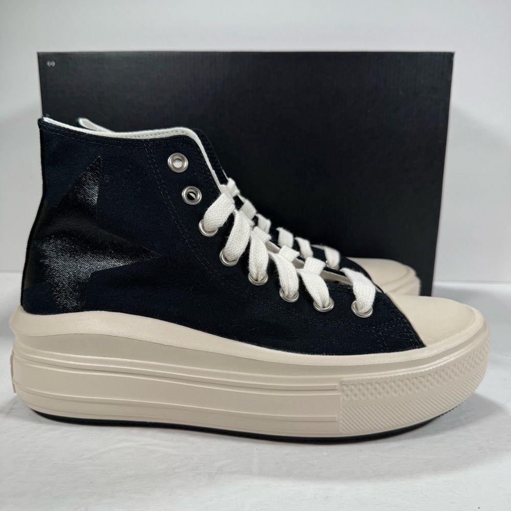 Converse CTAS Move Hi Platform Sneakers Black Natural Ivory Egret Women Size 9 - Picture 5 of 13